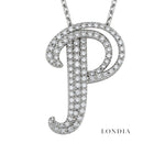 Personalized Royal P Initial 0.50 Carat Natural Diamond Necklace
