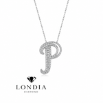 Personalized Royal P Initial 0.50 Carat Natural Diamond Necklace