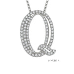 Personalized Royal Q Initial 0.45 Carat Natural Diamond Necklace