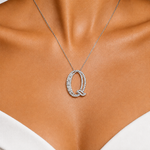 Personalized Royal Q Initial 0.45 Carat Natural Diamond Necklace