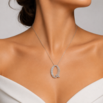 Personalized Royal Q Initial 0.45 Carat Natural Diamond Necklace