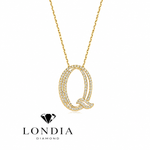 Personalized Royal Q Initial 0.45 Carat Natural Diamond Necklace