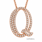 Personalized Royal Q Initial 0.45 Carat Natural Diamond Necklace