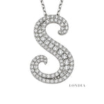 Personalized Royal S Initial 0.60 Carat Natural Diamond Necklace