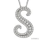 Personalized Royal S Initial 0.60 Carat Natural Diamond Necklace