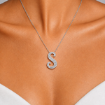 Personalized Royal S Initial 0.60 Carat Natural Diamond Necklace