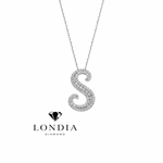 Personalized Royal S Initial 0.60 Carat Natural Diamond Necklace
