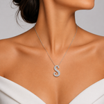 Personalized Royal S Initial 0.60 Carat Natural Diamond Necklace