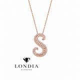 Personalized Royal S Initial 0.60 Carat Natural Diamond Necklace