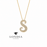 Personalized Royal S Initial 0.60 Carat Natural Diamond Necklace