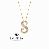 Personalized Royal S Initial 0.60 Carat Natural Diamond Necklace