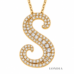 Personalized Royal S Initial 0.60 Carat Natural Diamond Necklace