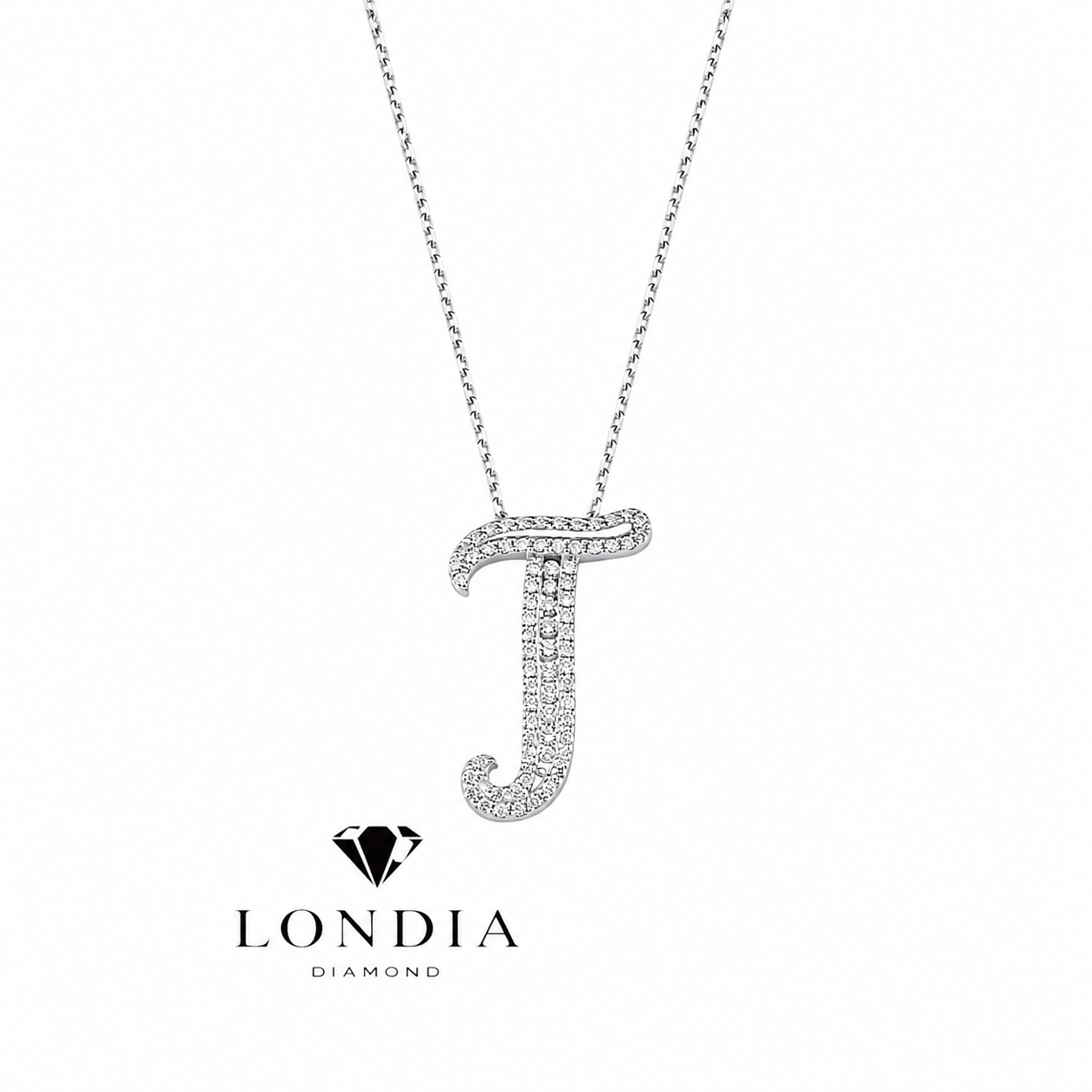 Personalized Royal T Initial 0.35 Carat Natural Diamond Necklace