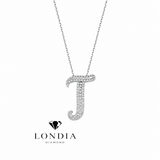 Personalized Royal T Initial 0.35 Carat Natural Diamond Necklace