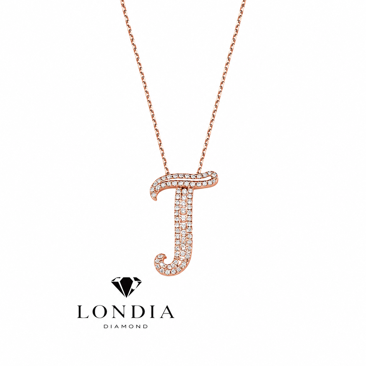 Personalized Royal T Initial 0.35 Carat Natural Diamond Necklace