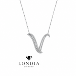 Personalized Royal V Initial 0.55 Carat Natural Diamond Necklace