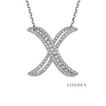 Personalized Royal X Initial 0.60 Carat Natural Diamond Necklace