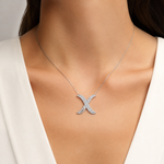 Personalized Royal X Initial 0.60 Carat Natural Diamond Necklace