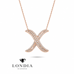 Personalized Royal X Initial 0.60 Carat Natural Diamond Necklace