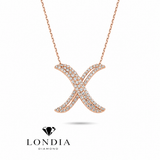 Personalized Royal X Initial 0.60 Carat Natural Diamond Necklace