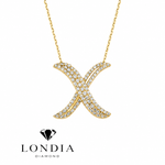Personalized Royal X Initial 0.60 Carat Natural Diamond Necklace