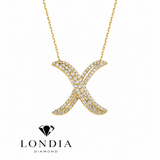 Personalized Royal X Initial 0.60 Carat Natural Diamond Necklace