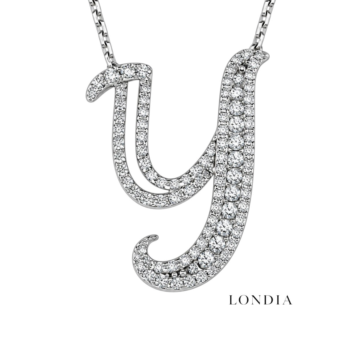 Personalized Royal Y Initial 0.50 Carat Natural Diamond Necklace
