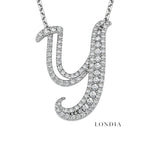 Personalized Royal Y Initial 0.50 Carat Natural Diamond Necklace