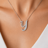 Personalized Royal Y Initial 0.50 Carat Natural Diamond Necklace