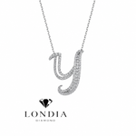 Personalized Royal Y Initial 0.50 Carat Natural Diamond Necklace