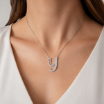 Personalized Royal Y Initial 0.50 Carat Natural Diamond Necklace