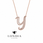 Personalized Royal Y Initial 0.50 Carat Natural Diamond Necklace