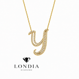 Personalized Royal Y Initial 0.50 Carat Natural Diamond Necklace