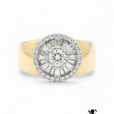 0.50 Ct Natural Diamond Solara Dome Design Ring 14K Fine Gold