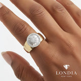 0.50 Ct Natural Diamond Solara Dome Design Ring 14K Fine Gold