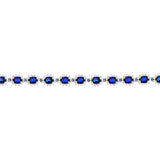10.00 Ct Natural Sapphire And 1.50 Ct Natural Diamond Stone Halo Design Diamond Bracelet | LONDIA