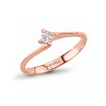 F Color 0.10 Carat Natural Diamond Solitaire Ring