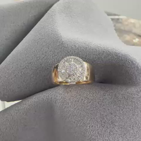 0.50 Ct Natural Diamond Solara Dome Design Ring 14K Fine Gold