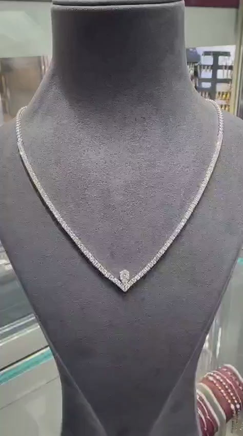 Aura Line Diamond Tennis Necklace