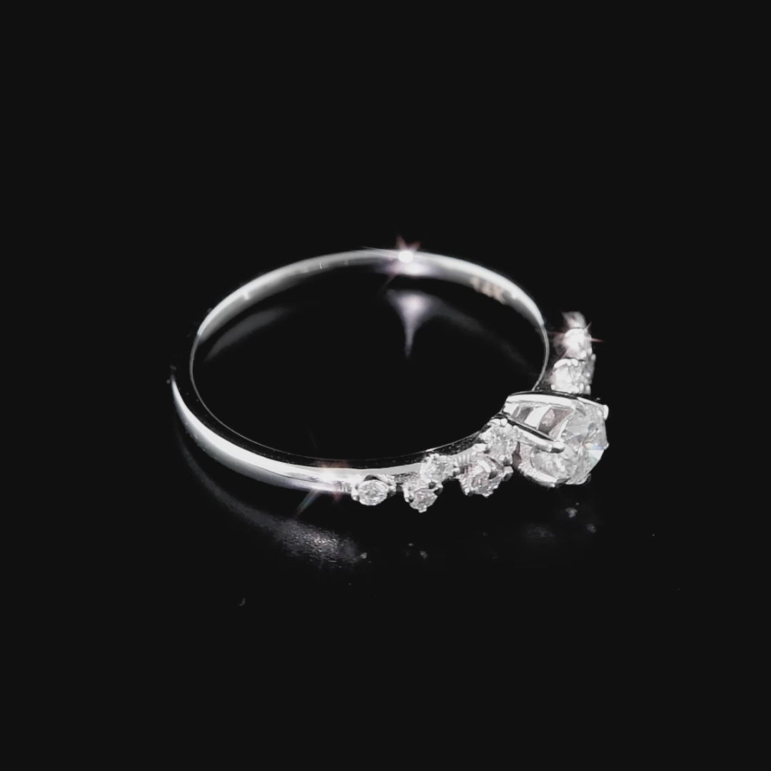 0.40 Ct. Natural Diamond Vintage Ring in 14K Gold