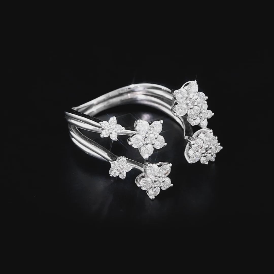 0.85 Ct. Natural Diamond Bold Design Ring in 18K Gold