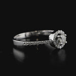 0.30 Ct. Natural Diamond Halo Design Side Stone Ring in 14K Gold