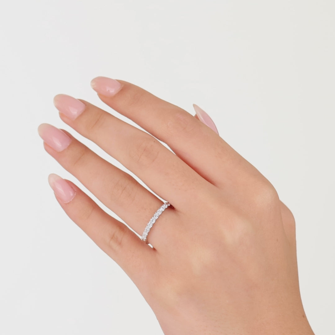 0.40 ct. Diamond Eterna Design Half Eternity Band Ring in 14K Fine Gold