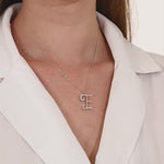 0.30 ct. Diamond E Initial Design Necklace 14K Fine Gold
