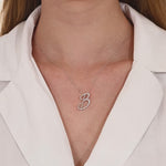 0.35 ct. Diamond B Initial Design Necklace 14k Fine Gold