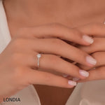 0.30 Ct. Natural Diamond Round Solitaire ''Hexagon'' Ring in 14K Gold