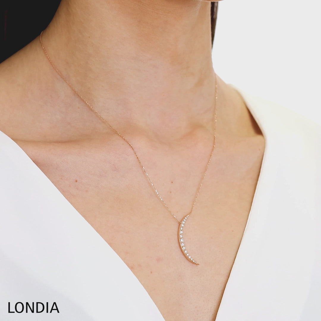 0.50 ct. Diamond Luna Design Necklace 14k Fine Gold