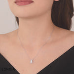 0.45 ct. Baguette Diamond D Initial Design Necklace 14K Fine Gold
