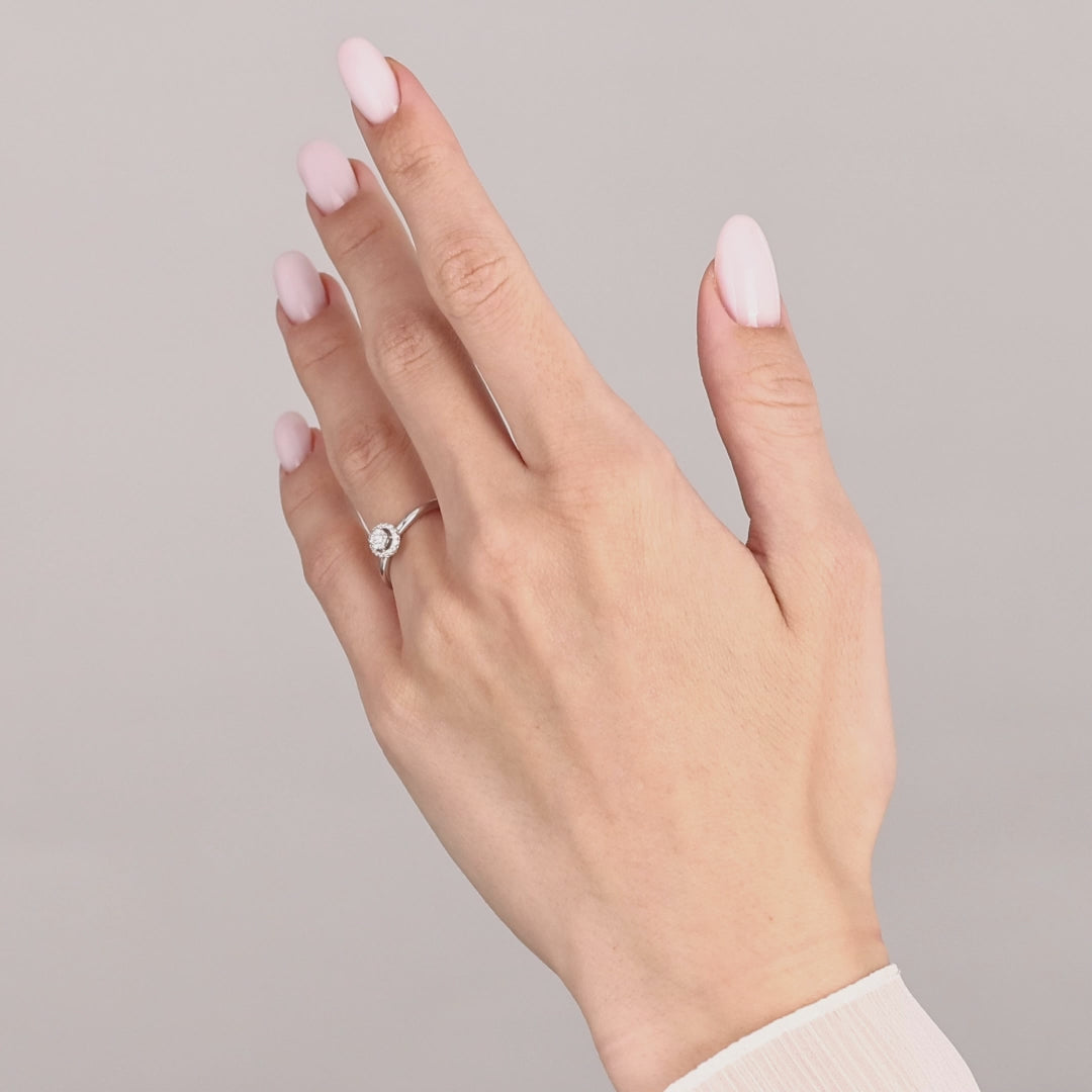 0.25 Ct. Natural Diamond Embrace Halo Design Ring in 14K Gold