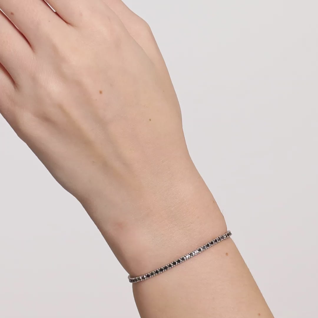 2 Carat Black Natural Diamond Classic Tennis Bracelet